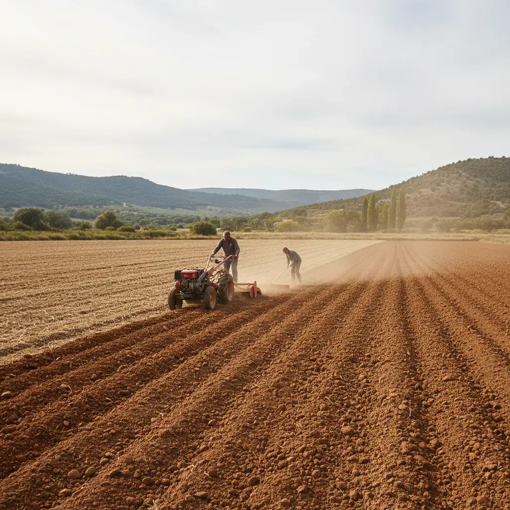 Preparing soil and leveling ground