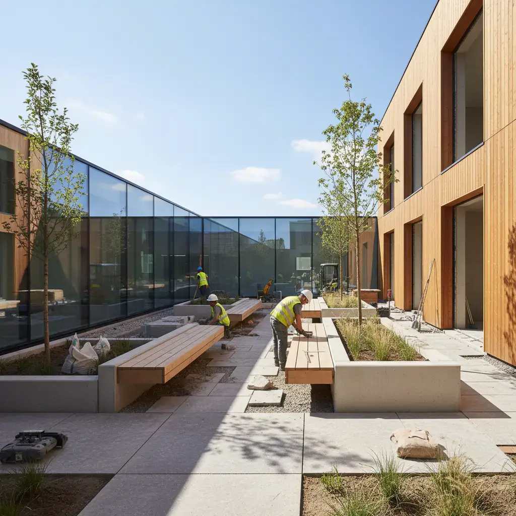 Modern courtyard construction