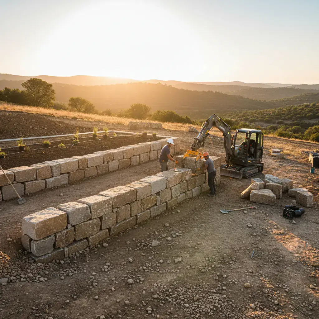 Retaining wall construction